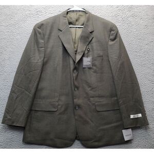 Alfani Blazer Jacket Mens 46 Gray‎ Wool Regular Fit Single Breasted Notch Lapel